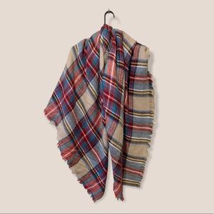 Oversized plaid scarf